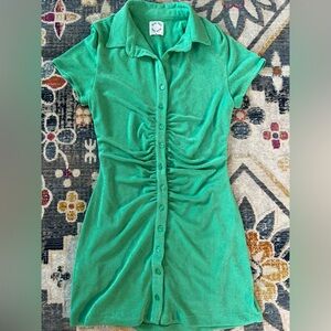 With Jean ruched Kelly green dress